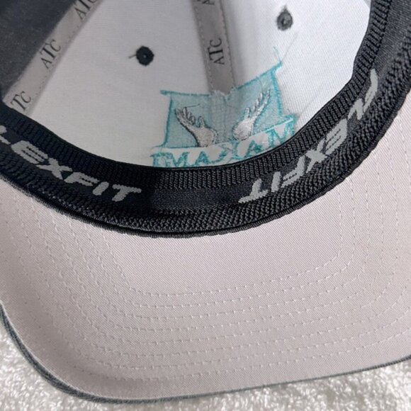 Makami College Grey Teal Embroidered Flex Fit Hat S/M - Picture 9 of 11